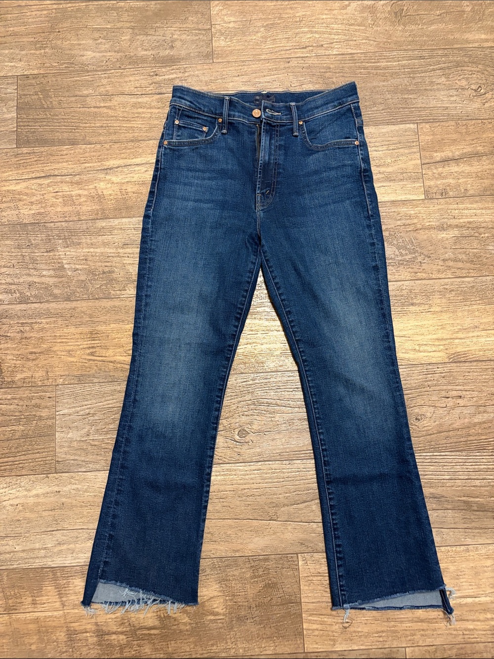 MOTHER Dark Blue High-Rise Flare Jeans